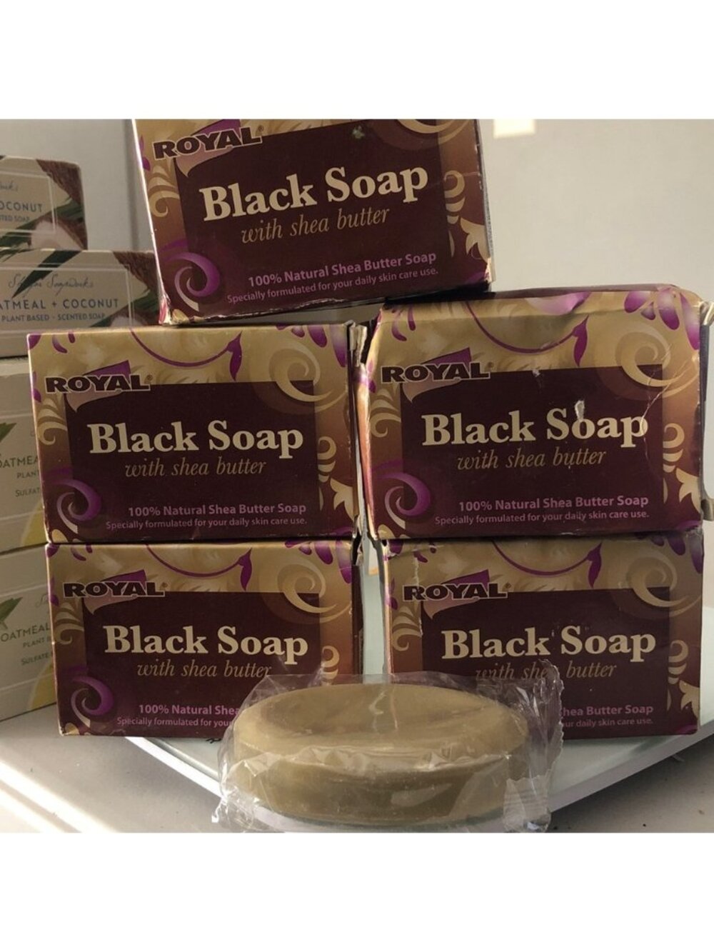 Black Soap with Shea Butter Lot of 5 Bars